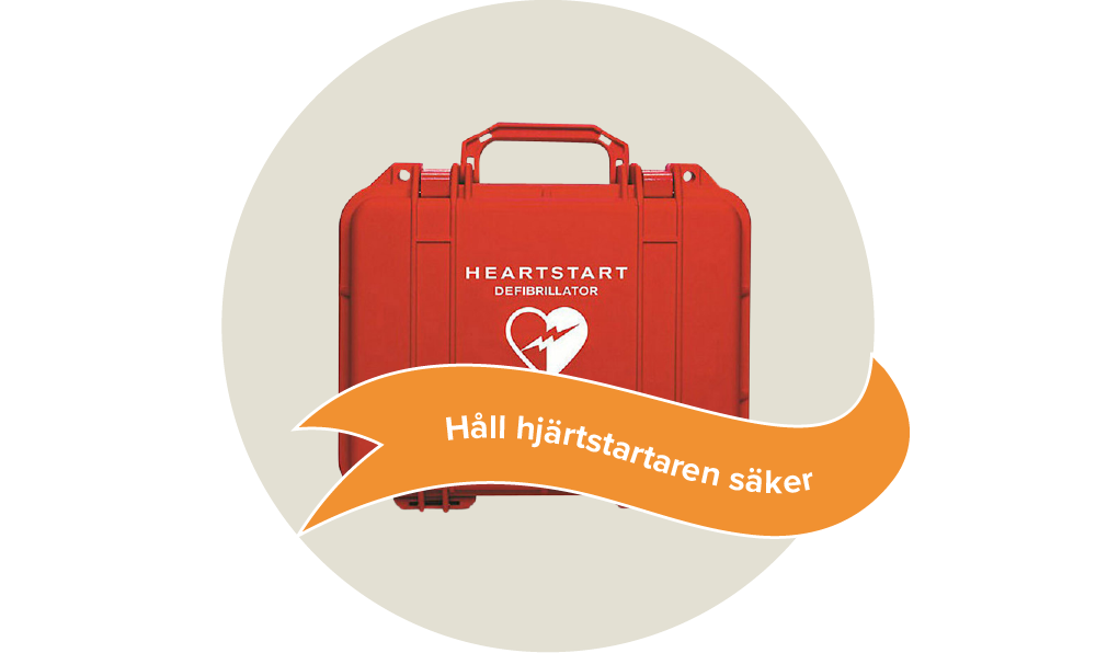 En röd väska för hjärtstartare med ett vitt hjärta på. Passar till Philips heartstart fr2 Etikett: Håll hjärtstartaren säker.